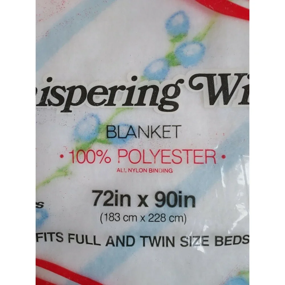 NIP Vintage MCM Blue Whispering Willow 72x90 Twin Full Sealed Unopened Blanket